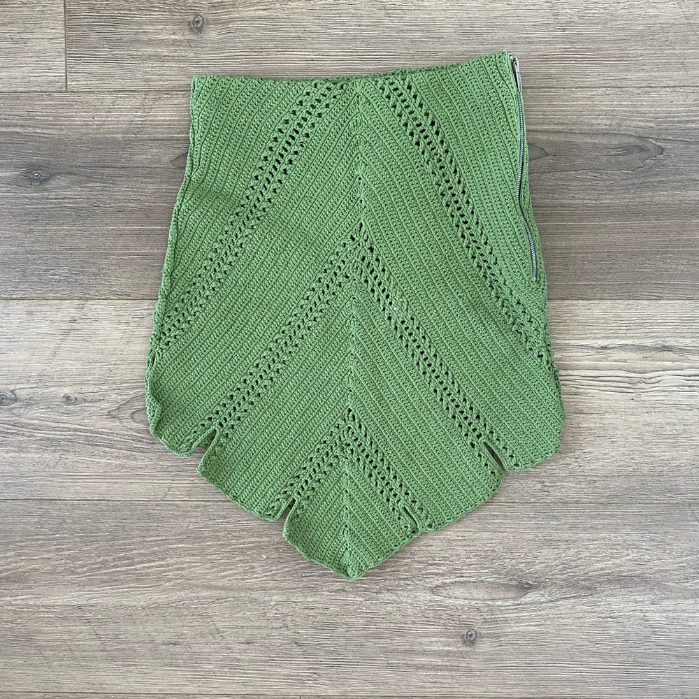 Dion Lee Green Knit Leaf Skirt